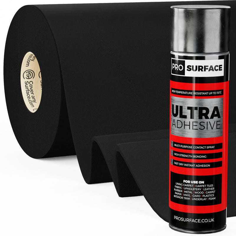 Black -  4 Way Super Stretch Van Lining Carpet