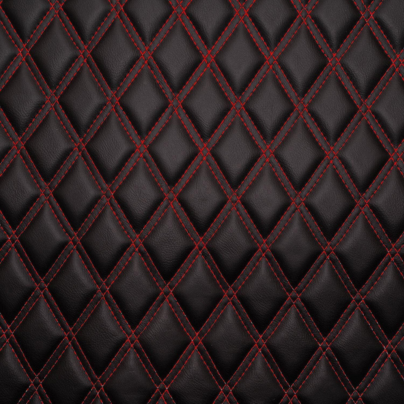 Diamond Quilted Padded Faux Leather Upholstery Fabric
