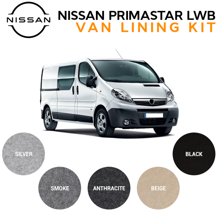 Nissan Primastar LWB Van Carpet Lining Bundle Kit